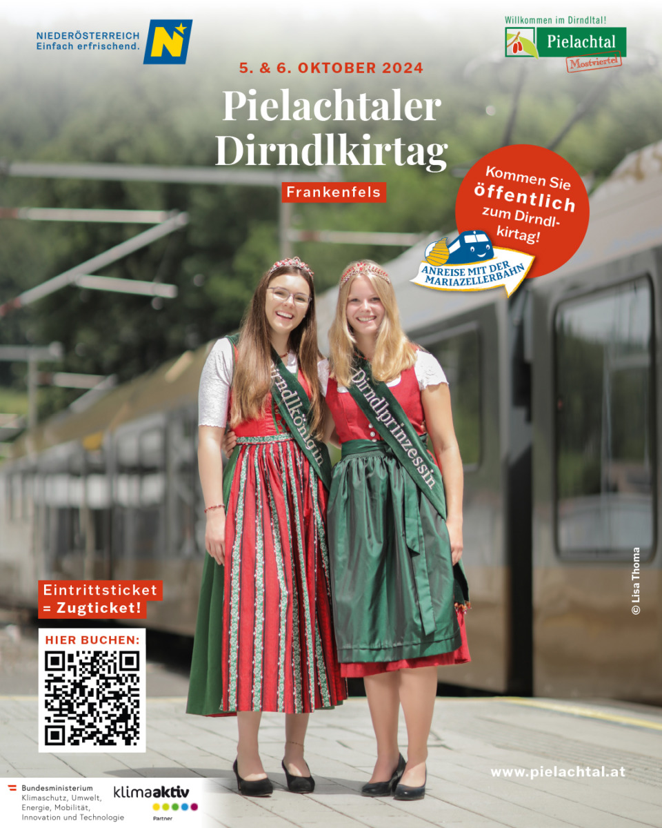 Inserat Eintrittsticket = Zugticket beim Pielachtaler Dirndlkirtag 2024/2025