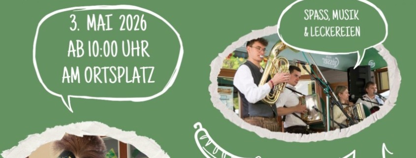 Plakat Jägerfrühschoppen zwei Jagdhornbläser und Musikanten sowie Informationen zur Veranstaltung