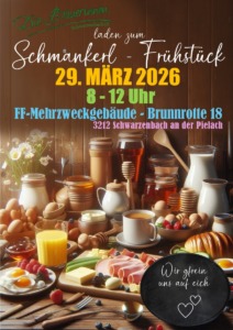 Einladung zum Schmankerl-Frühstück der Bäuerinnen Schwarzenbach/P. am 29.3.2026, 8-12 Uhr in Brunnrotte 18, 3212