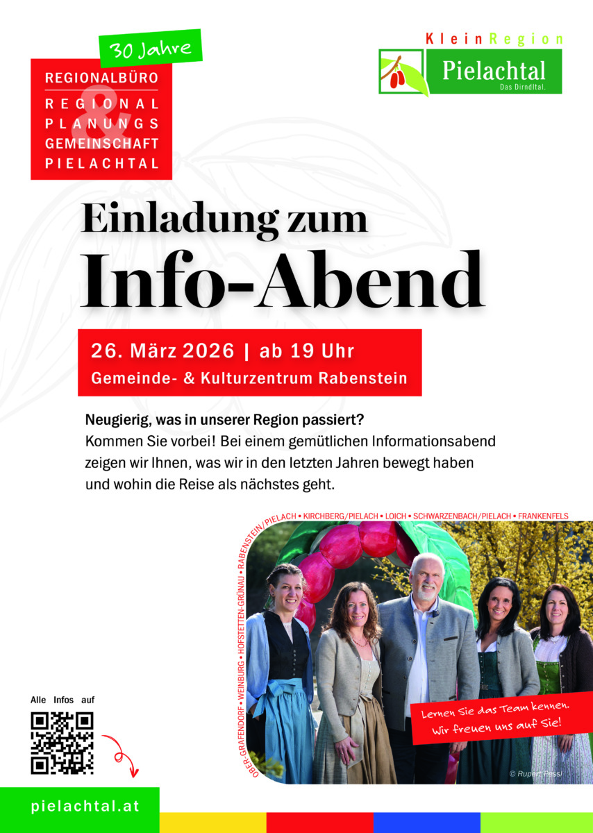 Einladung zum Info-Abend anl. 30 Jahre Regionalbüro am 26.3.2026, 19 Uhr, GUK Rabenstein