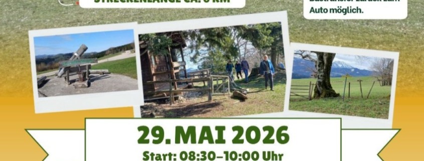 Einladung mit der Beschreibung der Route und den Anmeldeinformationen für die Leberkäs Wanderung am 29.5.2026 in Frankenfels