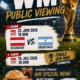 Plakat mit WM Pokal und 2 Terminen für Public Viewing